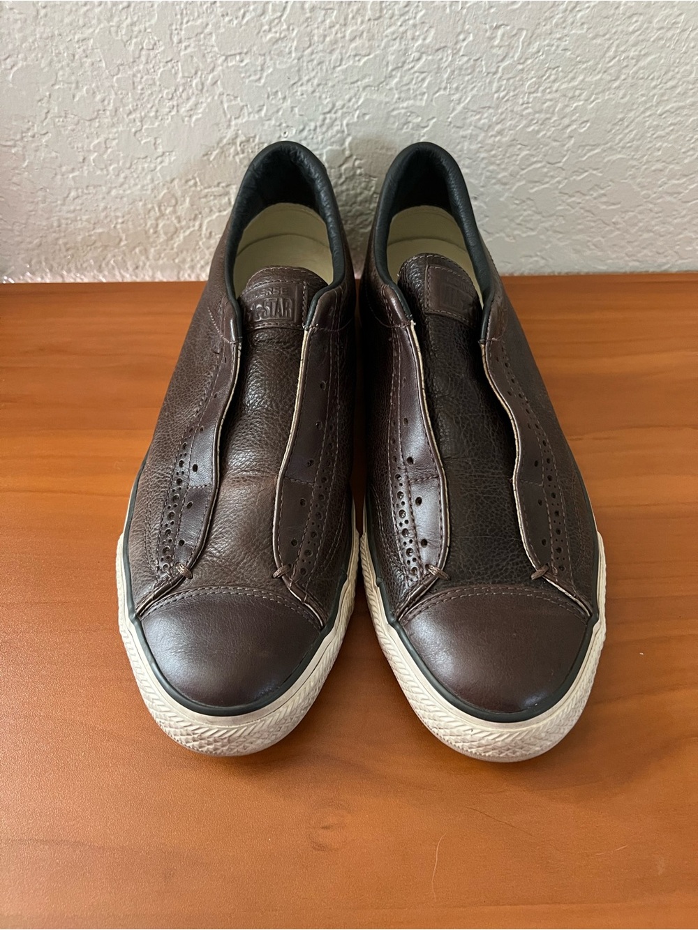 Converse Chuck Taylor John Varvatos Laceless Slip On Brown Shoes Size 10.5